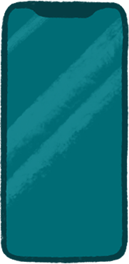 Tegnede VoiceOver-symboler dukker op på portrættet. 