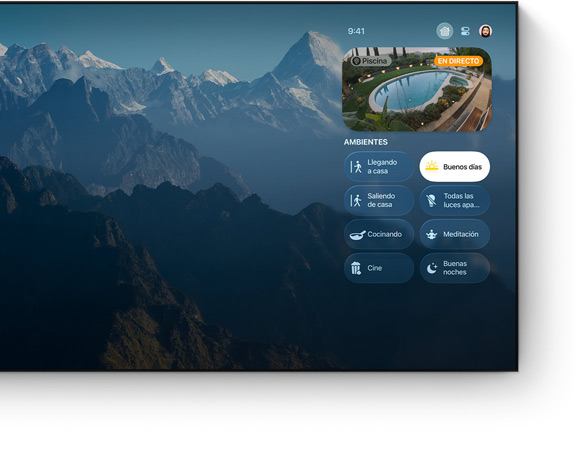 La interfaz del Centro de Control del Apple TV 4K en un televisor de pantalla plana
