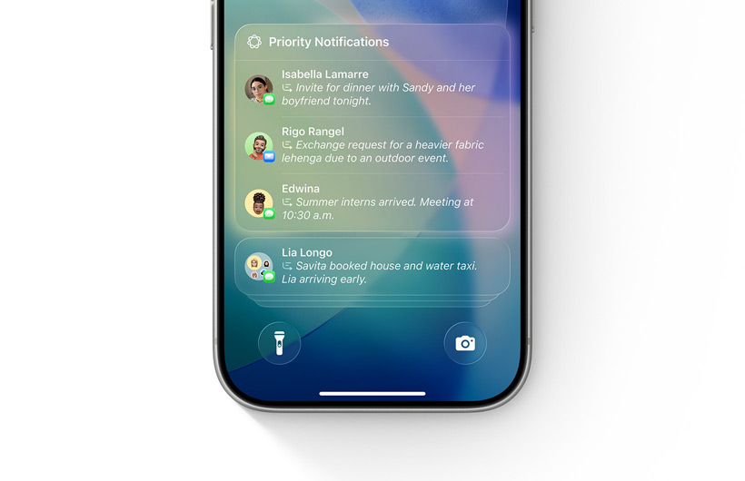 Un iPhone avec le mode de concentration Réduire les interruptions activé affichant une unique notification signalée comme « Peut-être important ».