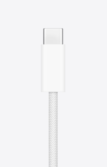 Primer plano de un cable de carga USB-C.