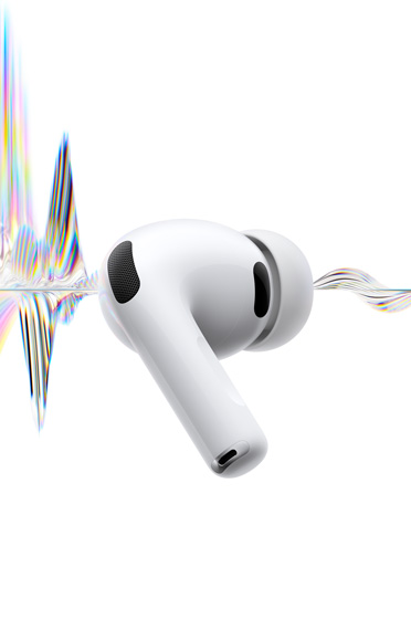 AirPods Pro 3, blancos, micrófono de cancelación de ruido, almohadilla de silicón, parte inferior corta