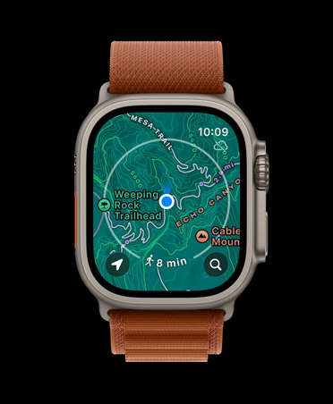 Apple Watch Ultra 3, Farbe Natur, Titangehäuse, Offline Karte, Richtungshinweise, Armband, Alpine Loop Terracotta