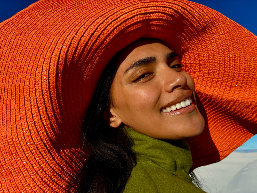Fotografija osobe snimljena s 1x Fusion načinom rada kamere.