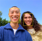 Funktionen Centrerat för bilder markerar personernas ansikten