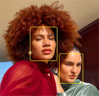 Funktionen Centrerat för bilder markerar personernas ansikten